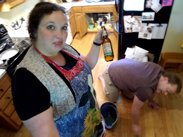 Broken bottle selfie